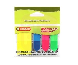 Marcador Adesivo Transparente 25 Folhas - Adelbras