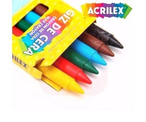 Giz de Cera 6 Cores - Acrilex