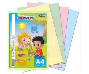 Papel Sulfite A4 75g 100 FLS Cores - Jandaia