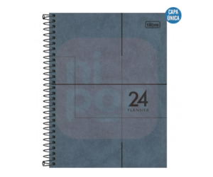 Planner Espiral 17,7 x 24 cm Prátika 2024 - Cinza Azulado