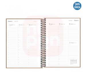 Planner Espiral 17,7 x 24 cm Prátika 2024 - Cinza Azulado