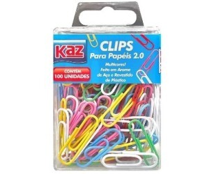 Clips Kaz 2/0 Colorido 100 Unidades