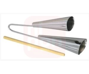 Agogô Duplo Grande Cromado Com Baqueta - Torelli - TO016