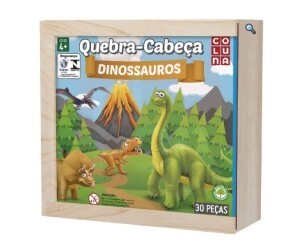 Quebra-Cabeça Madeira Dinossauros 30 Peças