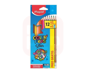 Lápis De Cor Color Peps 12 Cores + Apontador + Lápis Grafite