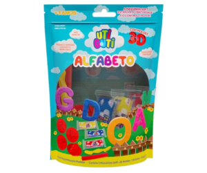 Massa de modelar UtiGuti kit alfabeto