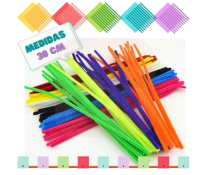 Haste De Chenille Colorida 30cm C/15CM