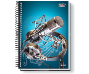 Caderno Espiral 1/4 Capa Dura Musica Vertical