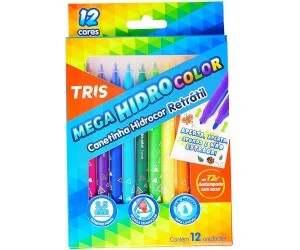 Canetinha 12 Cores Mega Hidro Color - Tris
