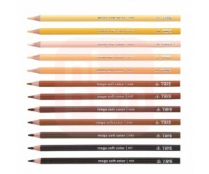 Lápis de Cor 12 Cores Tons de Pele Mega Soft Color - Tris